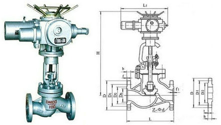 電動(dòng)法蘭截止閥結(jié)構(gòu)圖