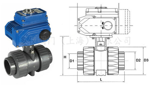 電動UPVC球閥結(jié)構(gòu)圖